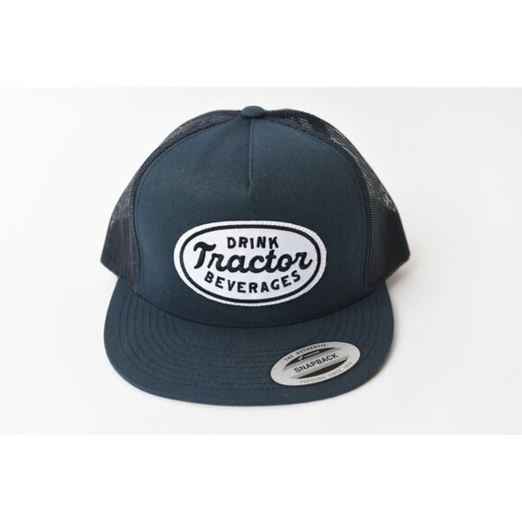 Drink Tractor Beverages Trucker Hat Snapback Cap Mesh Navy Blue NEW - Picture 1 of 7
